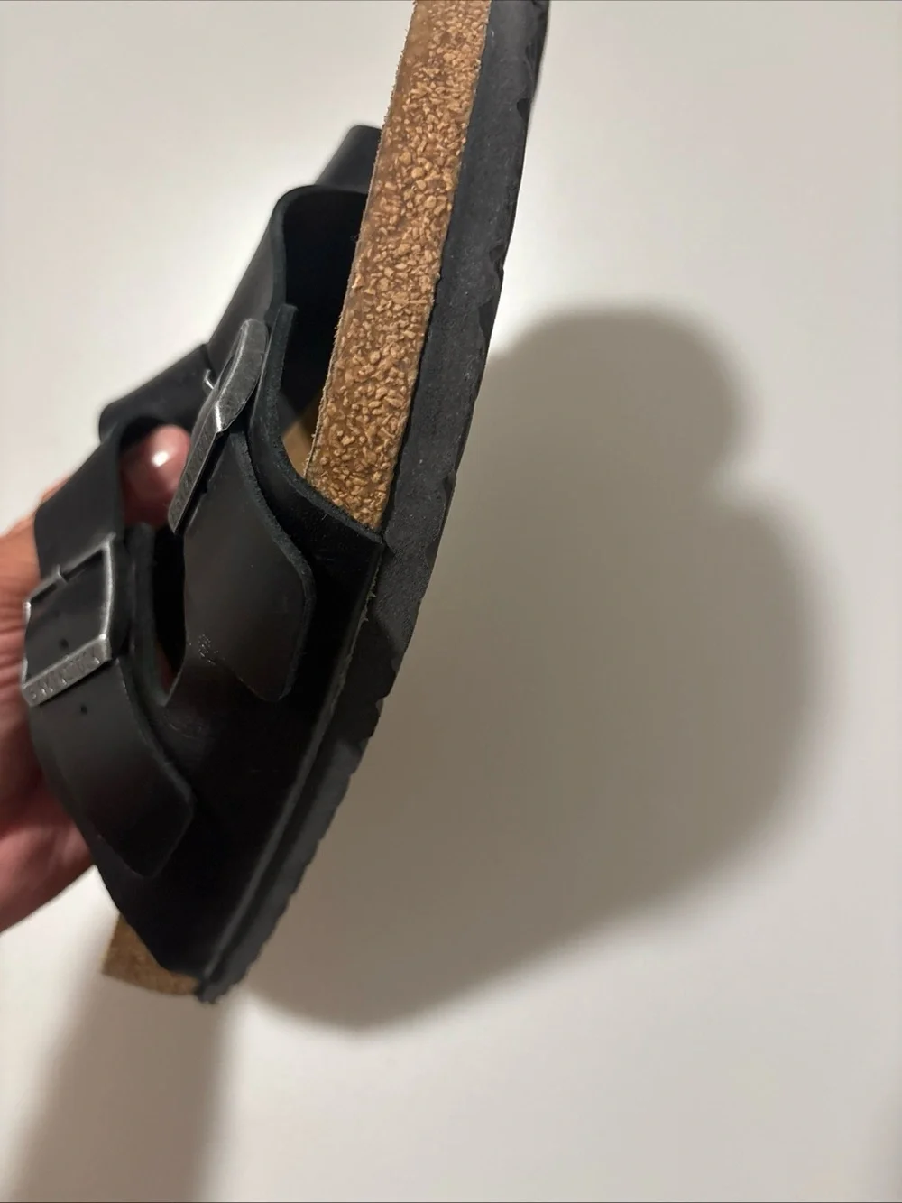 Men's Black Birkenstock Dual Buckle Slide Sandals size 42